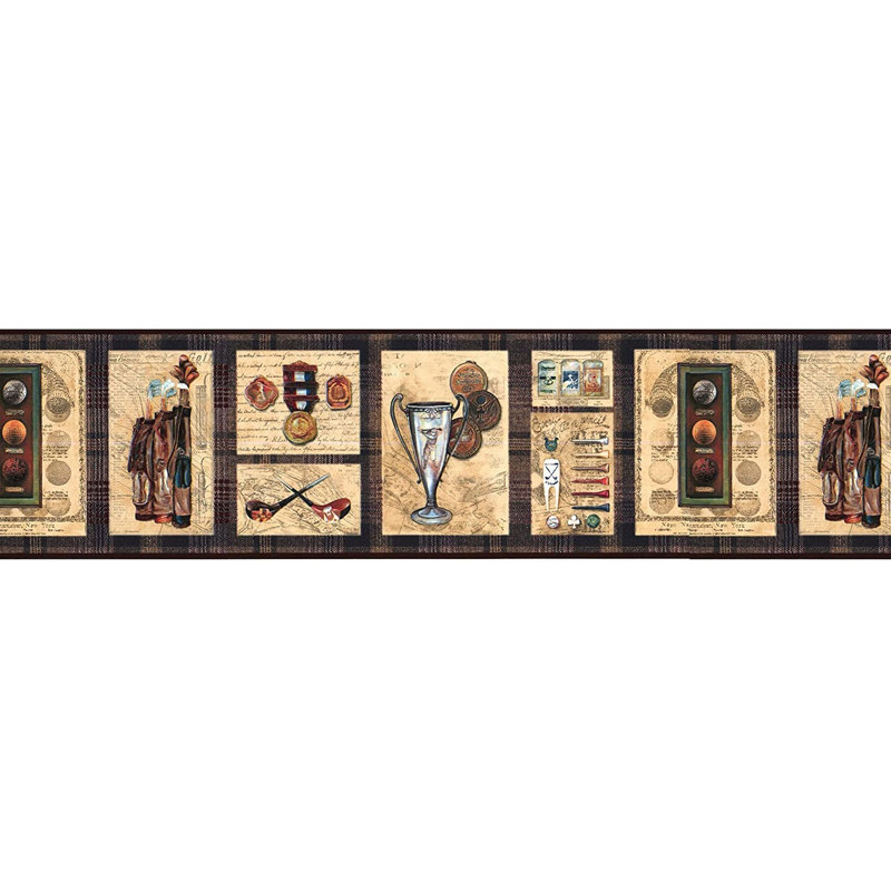 Bordure de papier peint El-Saadi L 15 pi x l 7 po, Beige / Brun