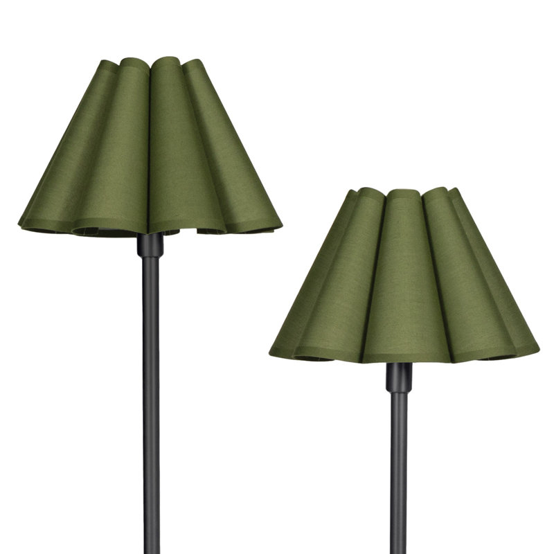 Polly Floor Lamp, Natural Brass, Green