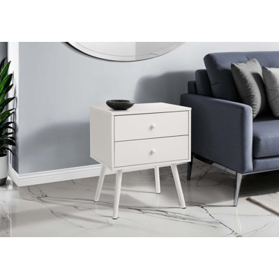 Table d'appoint moderne en stratifié avec rangement, idéale pour les chambres et les salons contemporains, conception peu encombrante