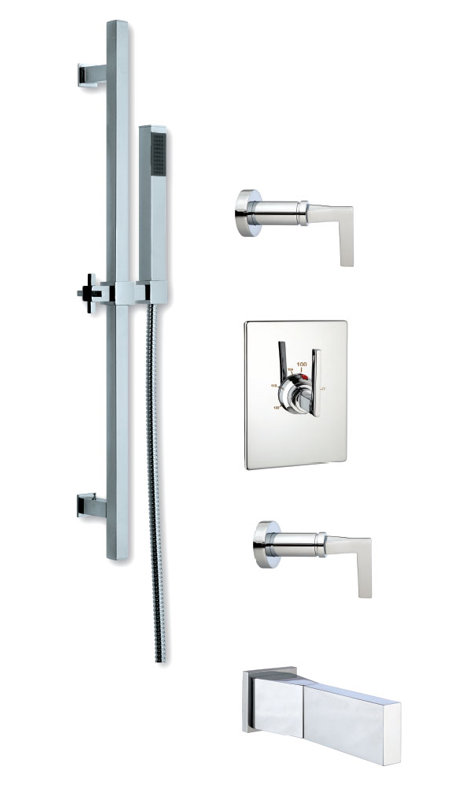 Crisp Thermostatic Complete Shower System, Polished Chrome