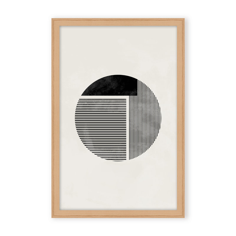 Abstract Minimalist Round by  - Picture Frame Painting on Paper, Framed Canvas, 24" H x 16" W x 2.375" D, White