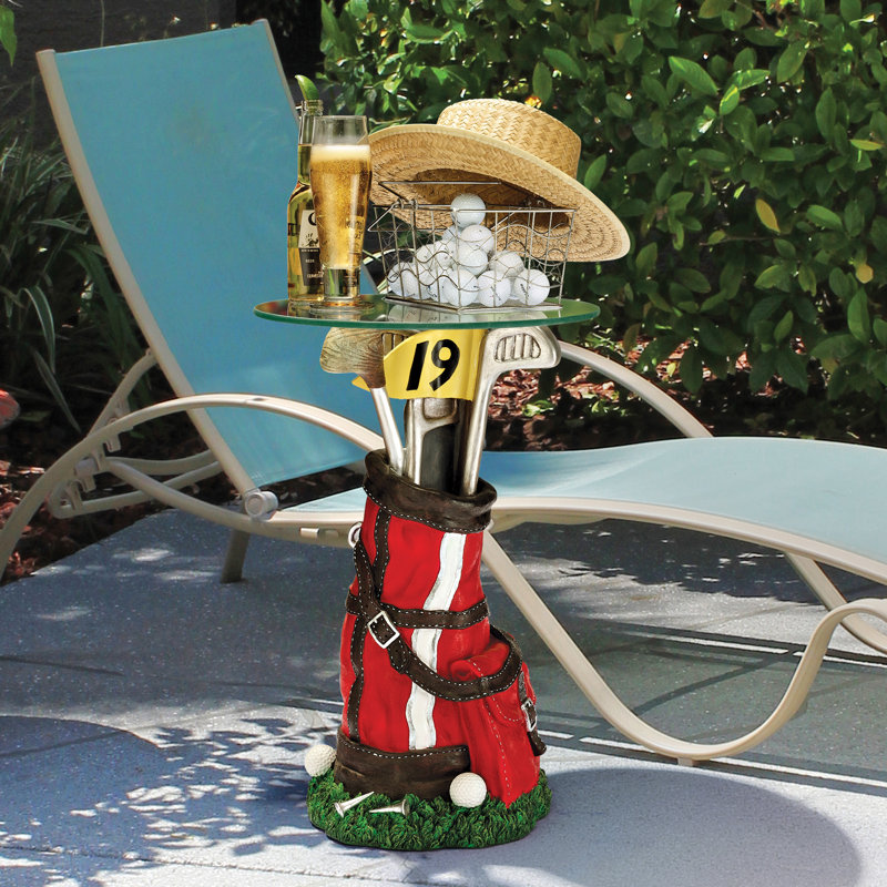 On Par Golf Bag Sculptural Glass Side Table