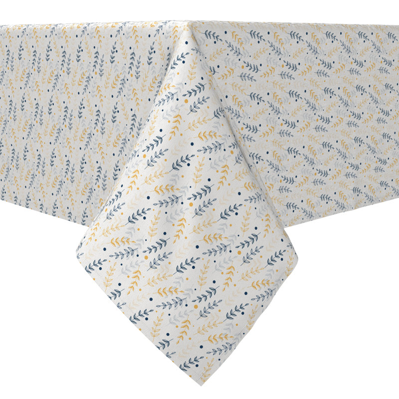 Rectangular Floral Cotton Twill Tablecloth