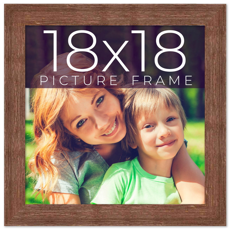 Cadre photo en bois massif Mattew, 18 po x 18 po, Brun