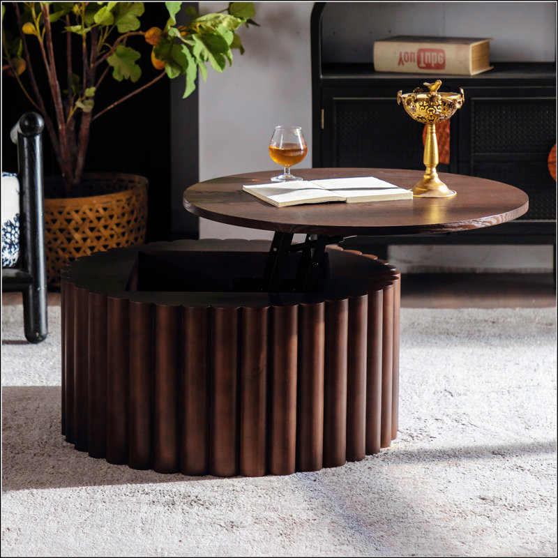 Table basse ronde, Noyer