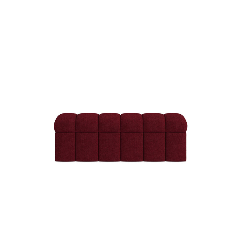 Banc de rangement en tissu, Rouge