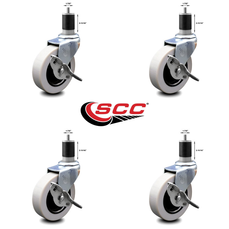 Thermoplastic Caster with Brake