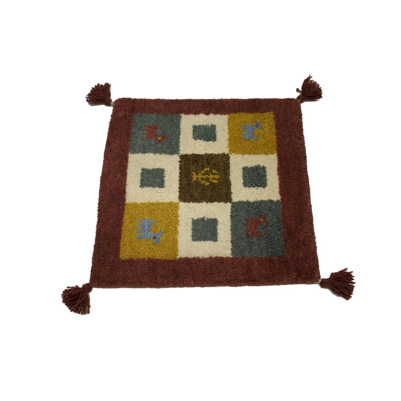 Tapis tribal multicolore Indo Gabbeh multicolore 1 pi 5 po x 1 pi 5 po