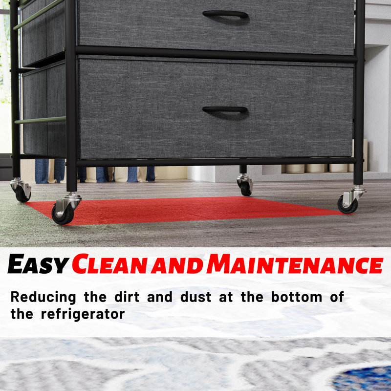 Black Metal Frame Iron Top 2 Drawer Storage Cart