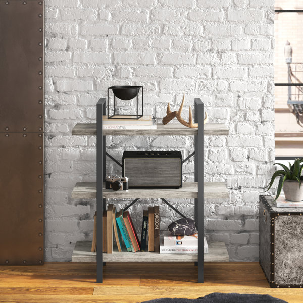 Heavy Duty Steel Bookshelf, Rustic, Distressed, Industrial, Office