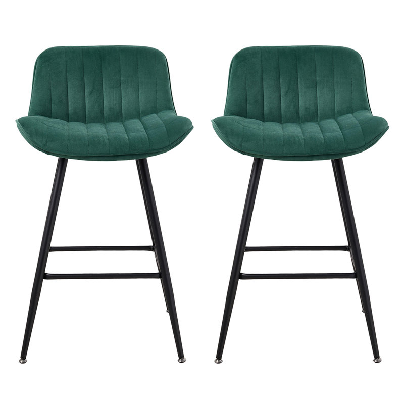 Upholstered Counter Stool, Green