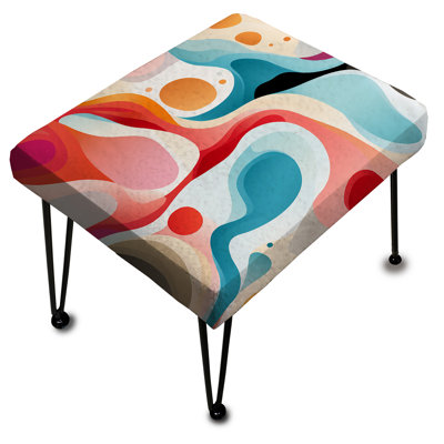 Vague de neutralité abstraite multicolore - repose-pieds rectangulaire abstrait