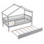 Lit simple en bois avec lit gigogne simple, gris