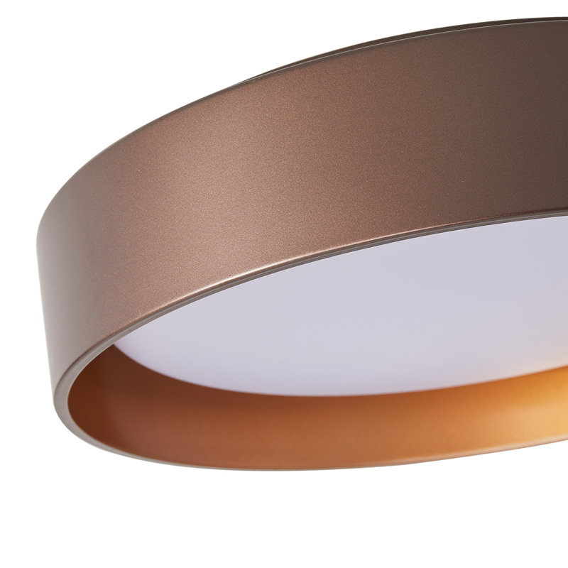 Plafonnier encastré 1 lumière DEL, Café, H 4,53 po x l 17,72 po x P 17,72 po