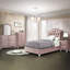 Table de chevet rose élégante avec tiroirs spacieux - Rehausse l'ambiance de la chambre à coucher