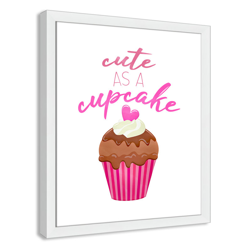 Mignon comme un petit gâteau Mignon comme un petit gâteau, H 26,5 po x l 22,5 po x P 0,63 po, Cadre blanc