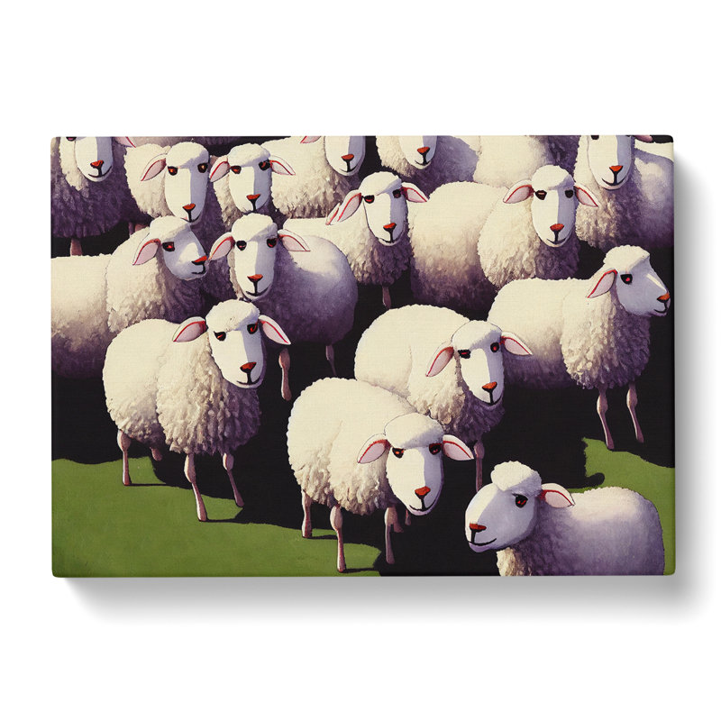 Herd Of Sheep - Wrapped Canvas Print, 40cm H x 60cm W x 3cm D