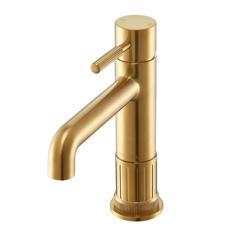 Mexico Single High-Handle Lever Vessel Bathroom Faucet, Brushed Gold