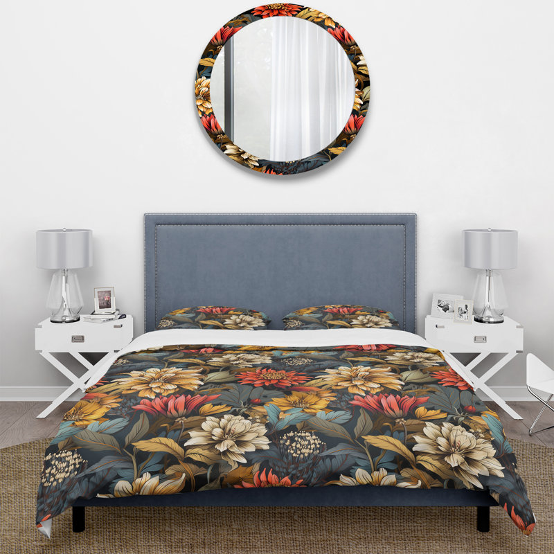 Literie Urban Multicolor Palette Flowers II, Housse de couette pour très grand lit et 2 très