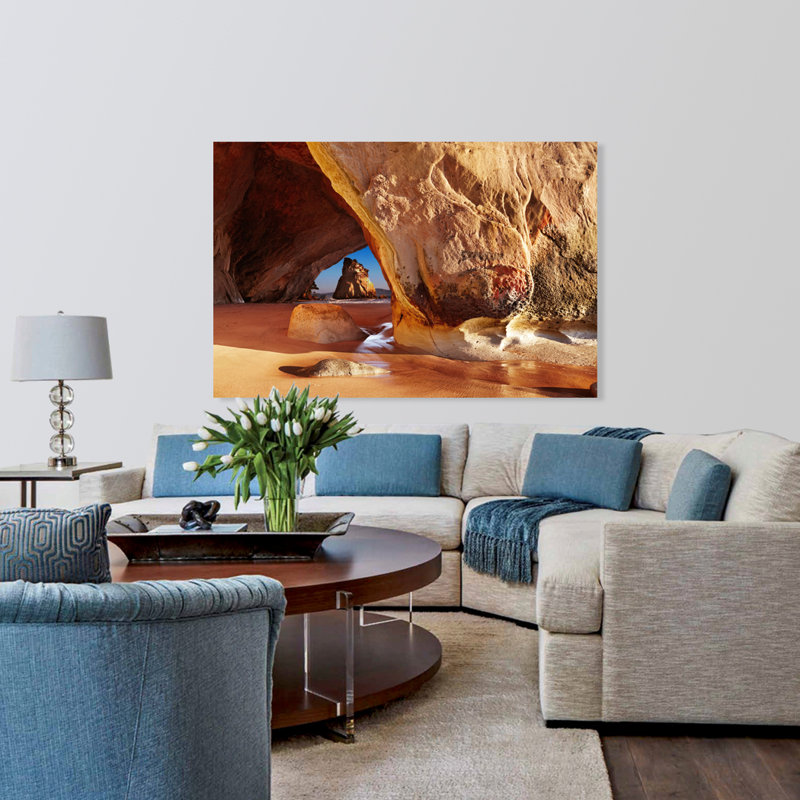 Golden Seashore Print, 40" H x 60" W x 1.5" D, Acrylic