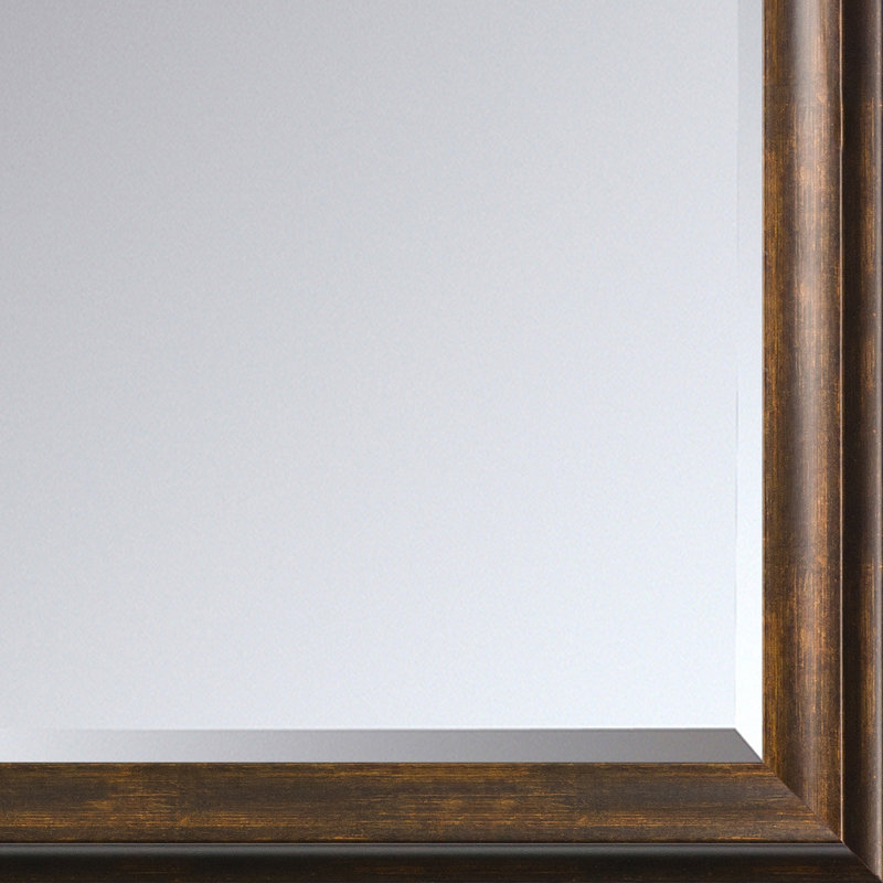 Miroir biseauté moderne et contemporain Snio, 29 po x 37 po, Brun