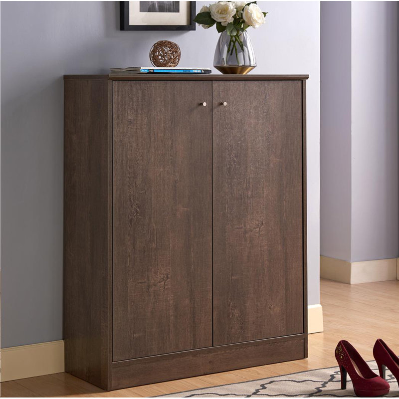 Armoire de rangement pour chaussures Dasheil, Noyer chêne