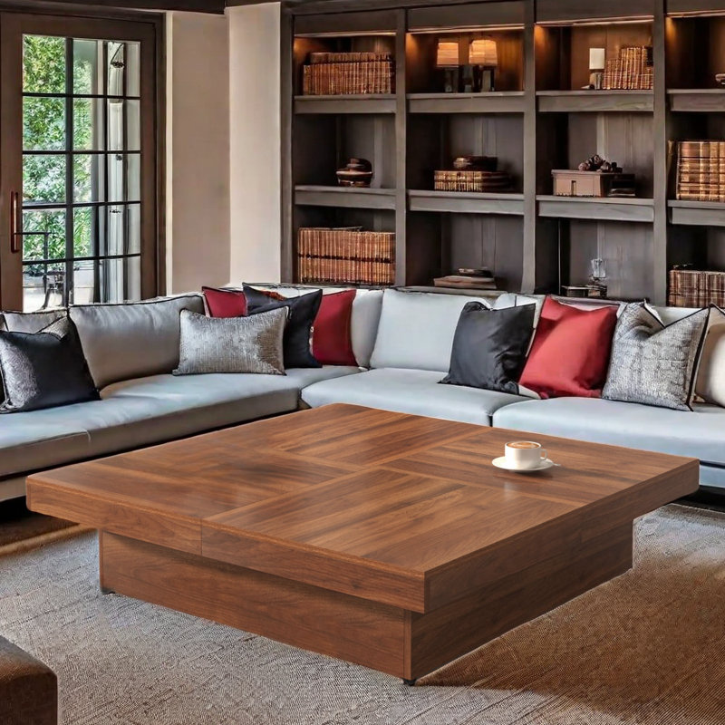 Dessia Sliding Top Coffee Table with Four Hidden Storage Compartments