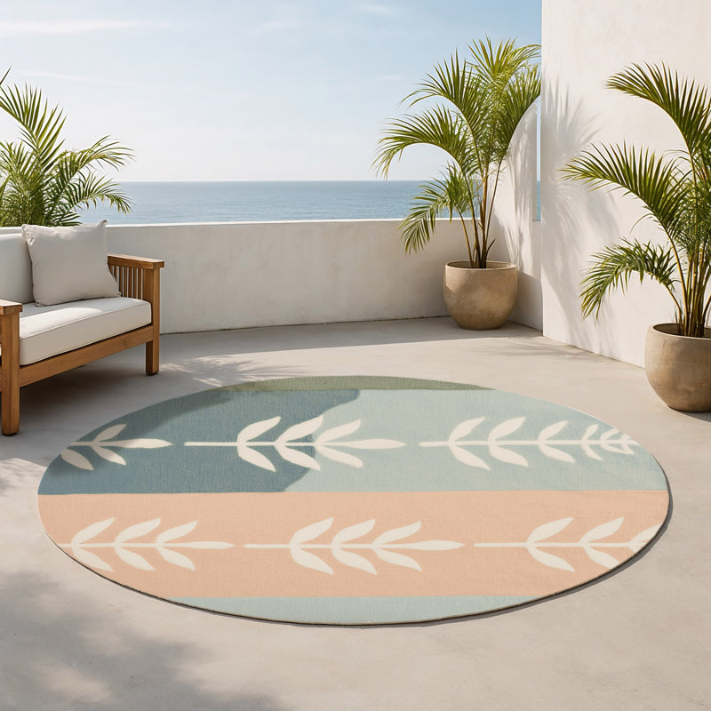 Tapis intérieur et extérieur Petal Cascade, Rond 5 pi