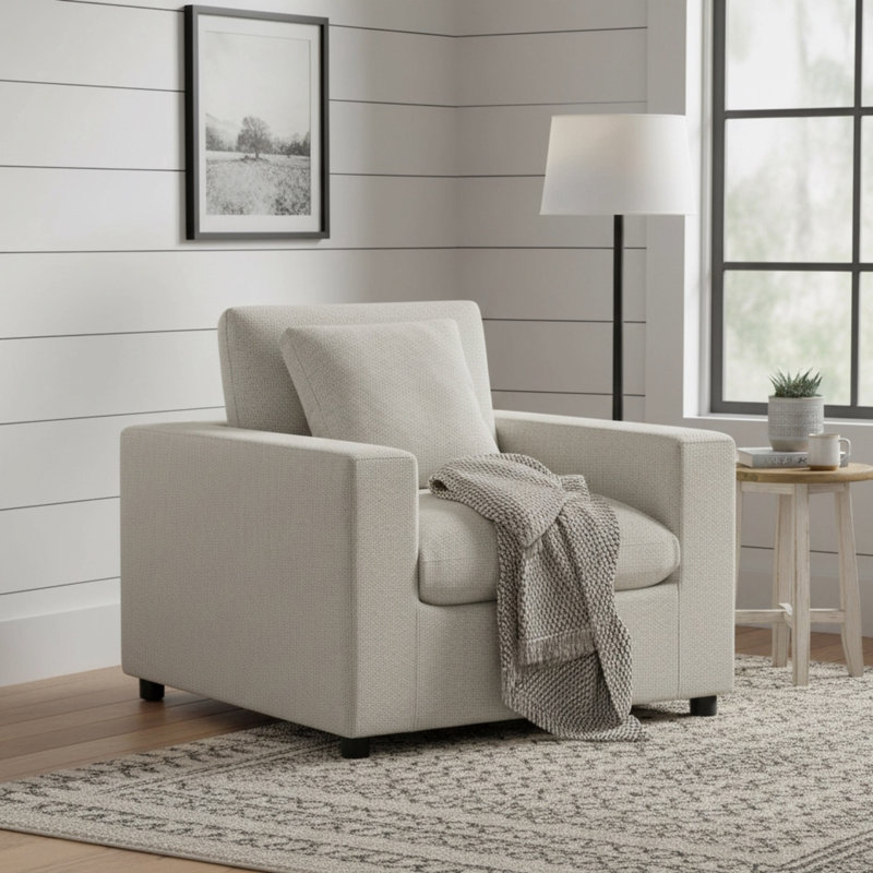 Fauteuil en velours côtelé Chelsea, Beige