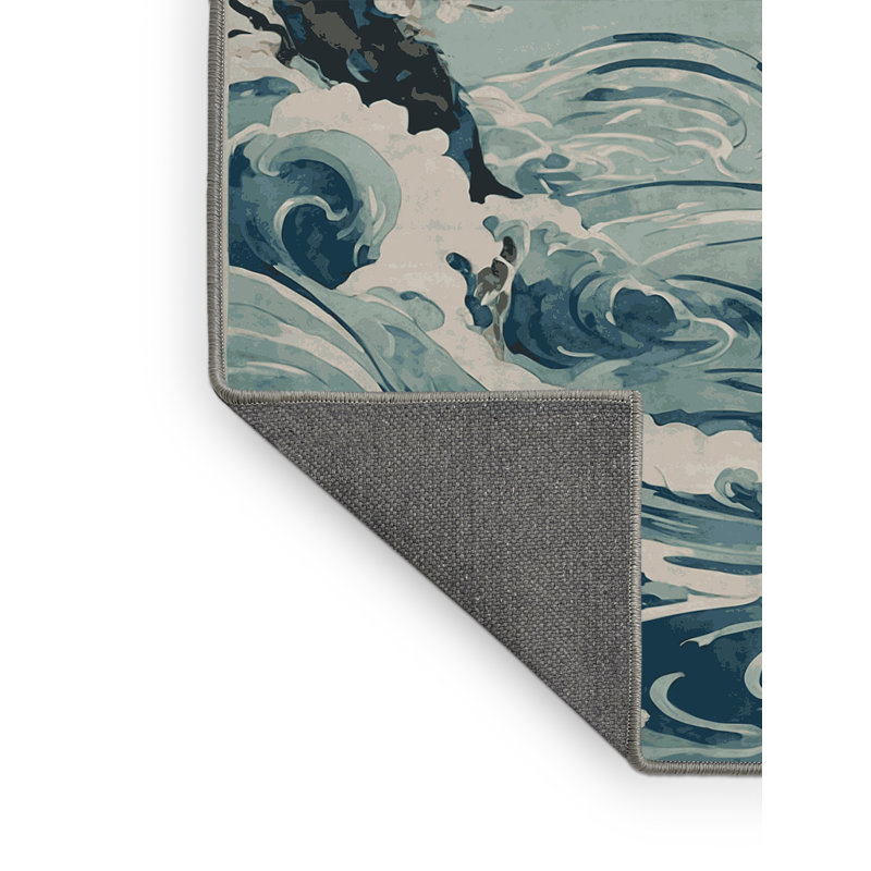 Tapis gris soyeux et moelleux, Rond 5 pi