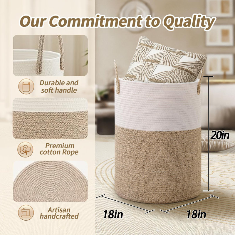 Large Woven Laundry Hamper Basket With Removable Liner And Handles - Durable Rattan Design, Sturdy Metal Frame, Foldable For Space Saving, Includes 2 Mesh Bags For Organization