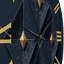 Rhombus en bleu profond et abstrait doré - horloge murale géométrique moderne-289092853