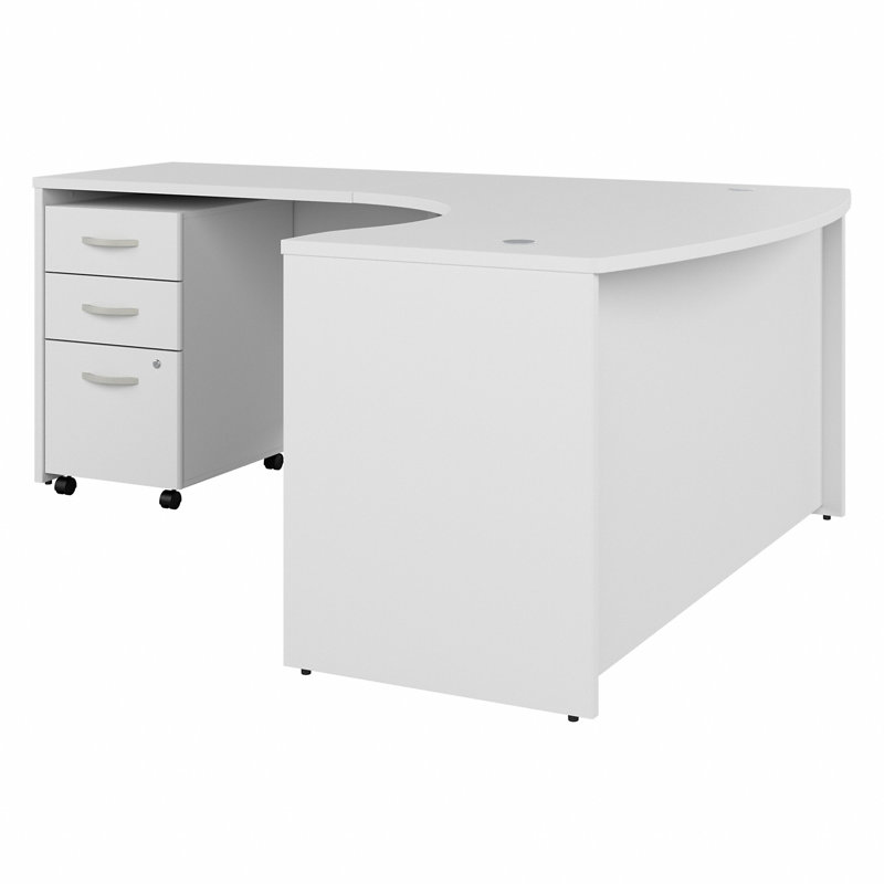 Office 500 Collection 3 Piece Computer Desk Office Set, White