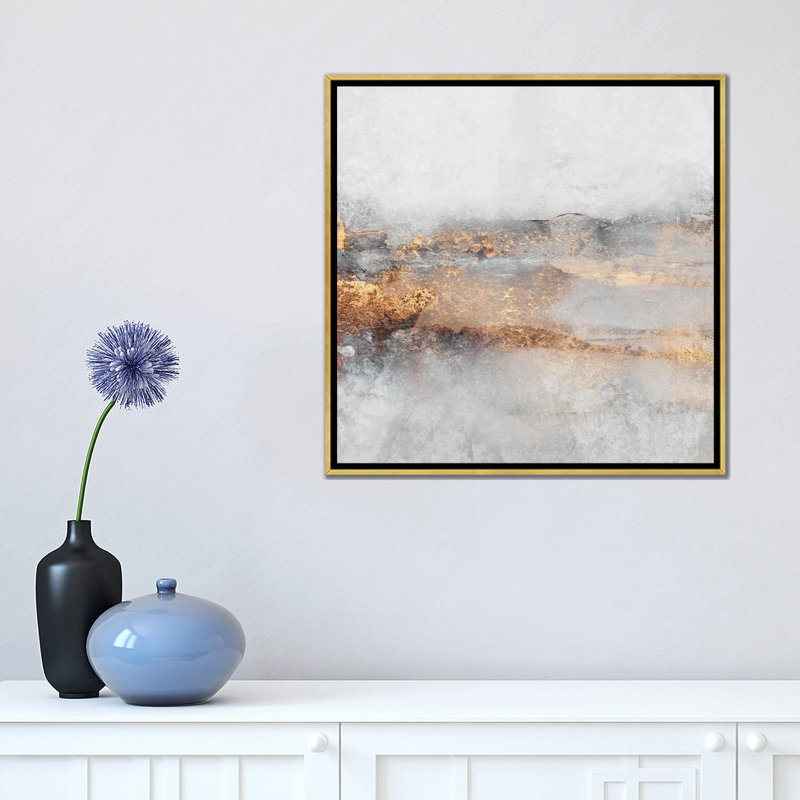 Brouillard-carré par Elisabeth Fredriksson-reproduction d’art, Toile encadrée d'or, Pas de tapis