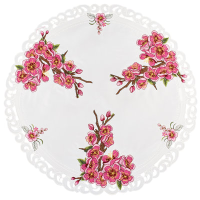 Cherry Blossom Doily, Table Topper (23" Rd)