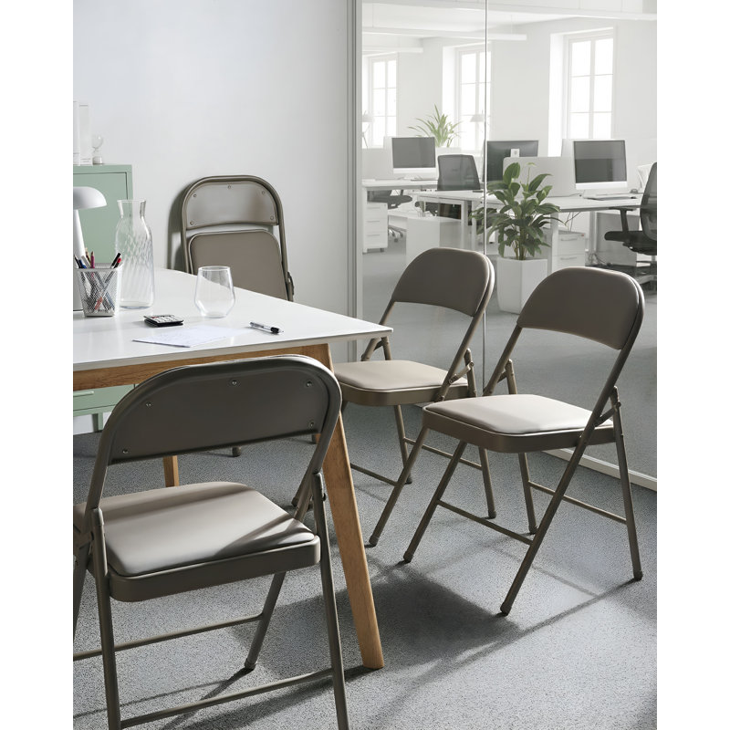 Side Chair Folding Chair Set, Taupe, Taupe