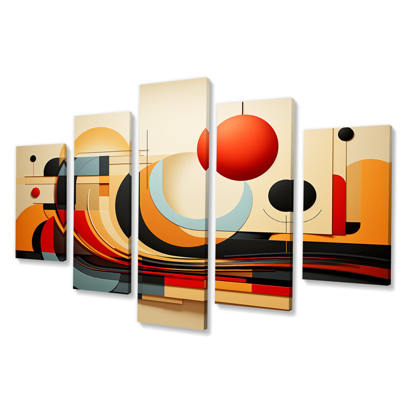  «Echoing Ellipse Geometric Frequent I - Abstract Geometric Multipanel Wall Art