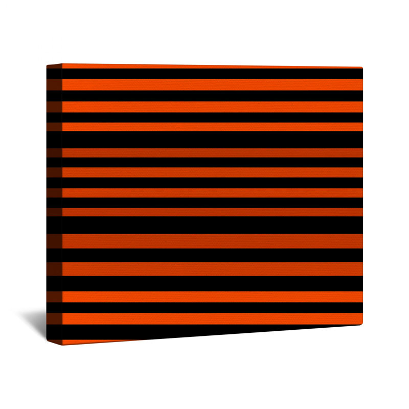 Black Orange Stripes Canvas  Gallery Wrap - Pattern Wall Decor in Many Sizes, 20 x 30 inches