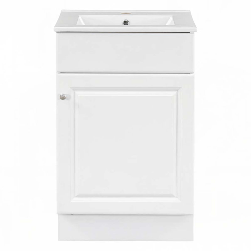 20" Bathroom Vanity with Ceramic Sink,Adjustable Shelf, Black