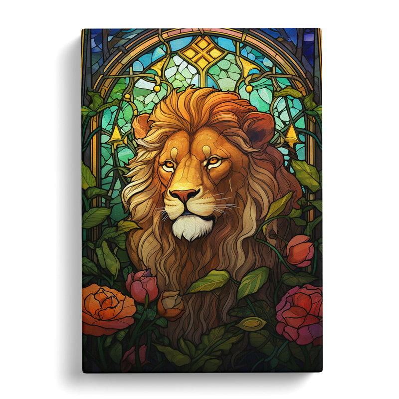 Lion Nouveau - Wrapped Canvas, 50cm H x 35cm W x 3cm D