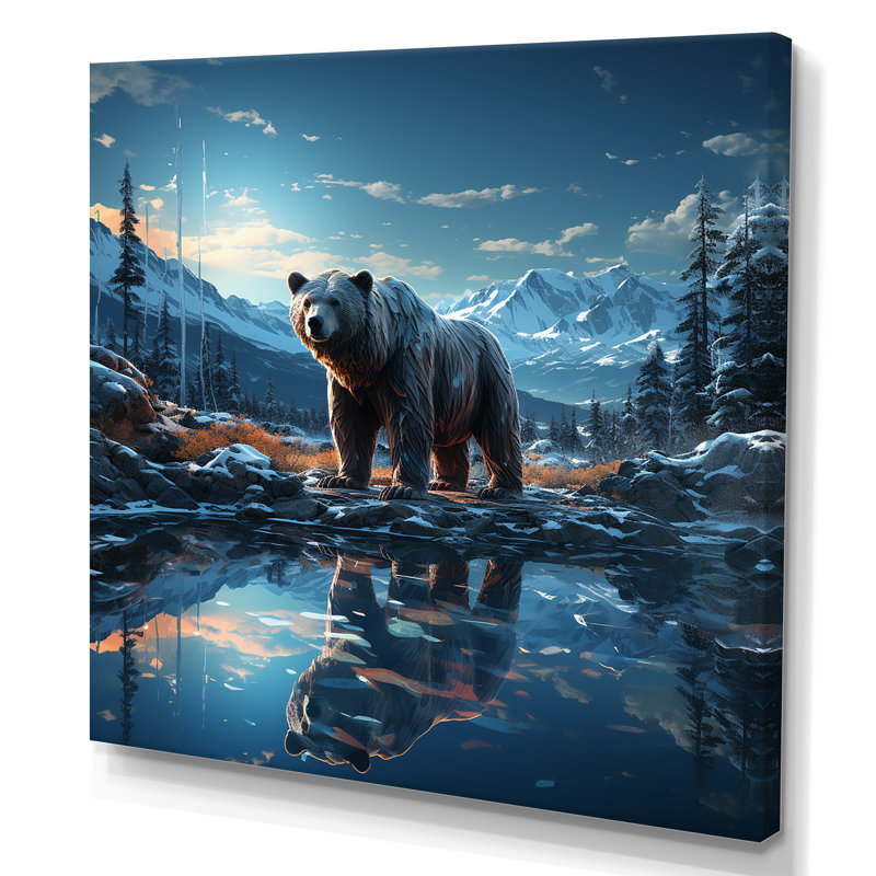 Abstrait d'un ours en harmonie I, H 24 po x l 24 po x P 1 po, Toile tendue