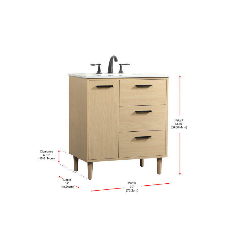 Ensemble de meuble-lavabo simple 30 po Baldwin, Érable