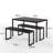 Winterton 3-Piece Dining Table and Bench Set – Space-Saving Kitchen Table with Sturdy Steel Frame & MDF Wood Surface – Seats 2-4 – Small Dining Set - 4 Person Dining Table and Bench-1003614469-1018272829