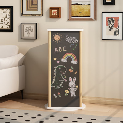 360° Rotating Kids Bookshelf with Chalkboard