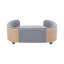 Lit pour chien surélevé de style scandinave avec pattes en bois massif et dossier en bois courbé, coussin en velours-16390646-16390601
