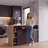 Bari Modern Kitchen Island And Counter Dining Table, Compact Structure With 4 Open Display Shelves, 2-Door Cabinet And, Spacious Dining Prep Table Countertop
