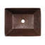 17" Rectangle Wired Rim Vessel Hammered Copper Sink