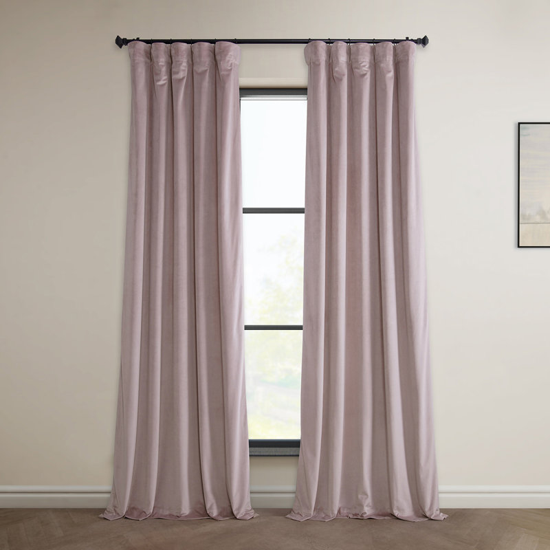 Matra Room Darkening Rod Pocket Single Curtain Panel, 50" W x 120" L, Mauve