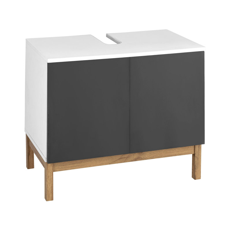 Marle 56cm Kitchen Pantry, White/Anthracite/Oak