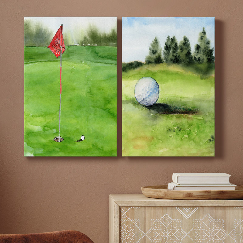 Tee Off Time I, toile tendue avec châssis de qualité supérieure - prête à être accrochée, H 18 po x l 24 po x P 1 po